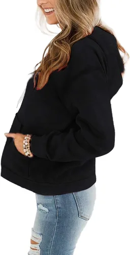 Vista 3 de Davenil Sudaderas con capucha para mujer, cómodas, de forro polar, de manga larga, con bolsillo, para mujer