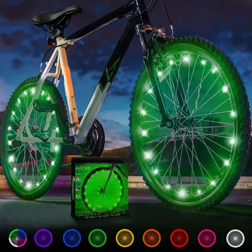 Vista 16 de Activ Life Paquete de 2 luces LED para ruedas de bicicleta con baterías incluidas, obtén un 100% más brillante y visible desde todos los ángulos