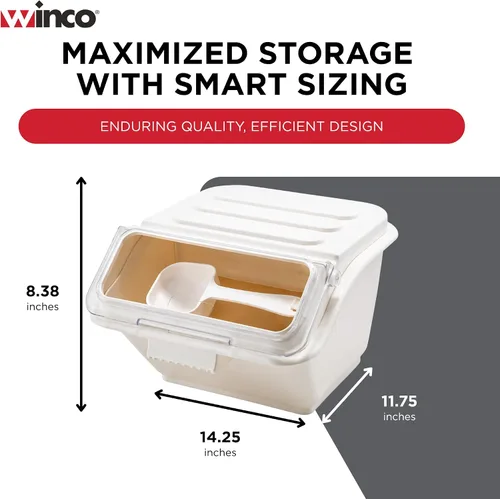 Vista 5 de Winco IB-2S - Contenedores de ingredientes para estantes, 2 galones (capacidad de 40 tazas), color blanco