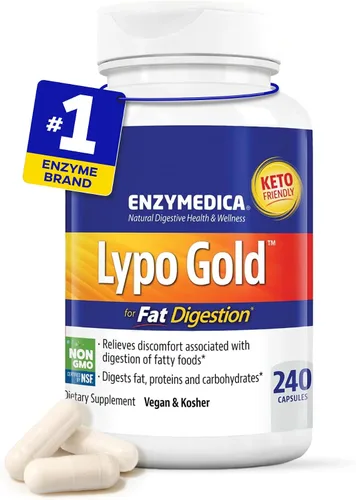 Vista 11 de Enzymedica Lypo Gold - Enzimas digestivas proteasas, amilasa y lipasa para mujeres y hombres, suplemento enzimático para digestión grasa, salud