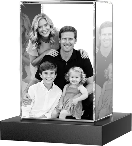 Vista 16 de Foto de cristal 3D con forma de corazón personalizada, regalo de imagen de cristal grabada con láser para papá, marido, abuelo, día del padre