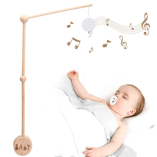 Vista 11 de Móvil de bebé para cuna Cuna de bebé, cuna de bebé, luna de estrella móvil para bebés niños y niñas Decoración bohemia para guardería Juego