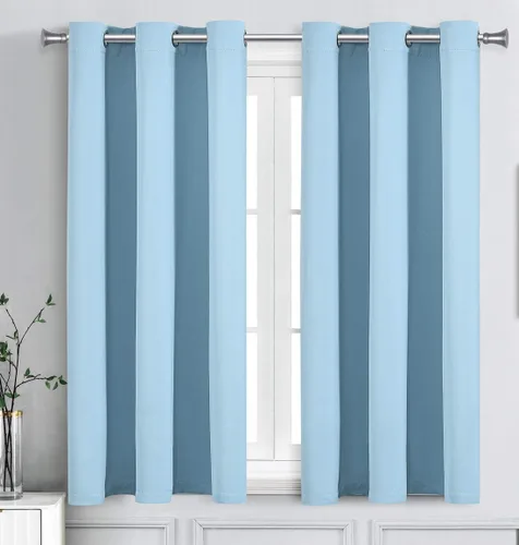 Vista 18 de WPM - Cortinas opacas de triple tejido, para oscurecer la habitación, 2 paneles para sala de estar, color beige, con aislamiento térmico y ojales