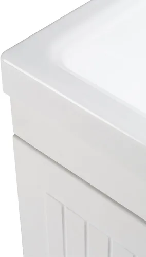 Vista 5 de SIMPLIHOME - Lavabo y armario de lavandería Murphy de 24 pulgadas de ancho en blanco puro
