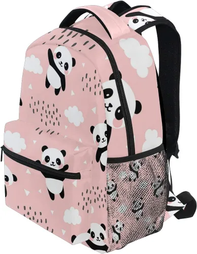 Vista 10 de ATTX Linda mochila con diseño de panda para niños y niñas, Panda-h, Ciclismo
