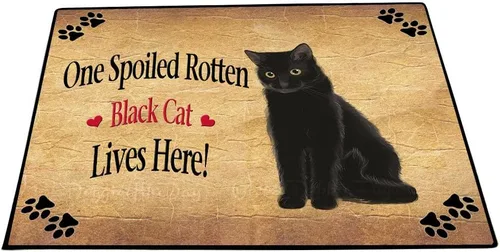 Vista 19 de Doggie of the Day Black Cats Floor Mat - 4th of July Independence Day - Best Dog Doormat - Protector Decor - Unique Portrait Art - Premium Quality