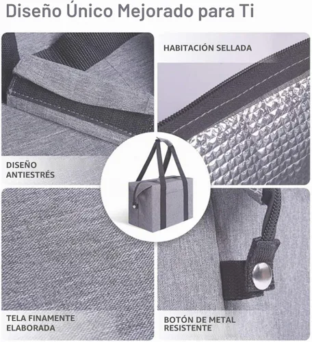 Vista 9 de Bolsas enfriadoras de compras aisladas con cremallera superior para comestibles, bolsa de espuma térmica reutilizable para viajes, picnic