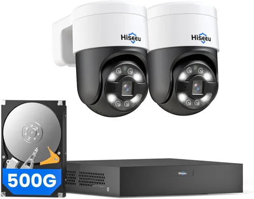Vista 12 de Monitor de 12 pulgadas + seguimiento humano: sistema de cámara de seguridad Hiseeu 4K PoE, 6 cámaras de seguridad PoE PTZ de 5 MP, monitor todo