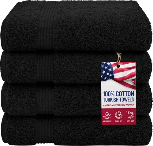 Vista 53 de Juego de toallas American Veteran Towel, de lujo, 6 piezas de algodón 100 % turco para máxima suavidad y absorción, para hotel y spa
