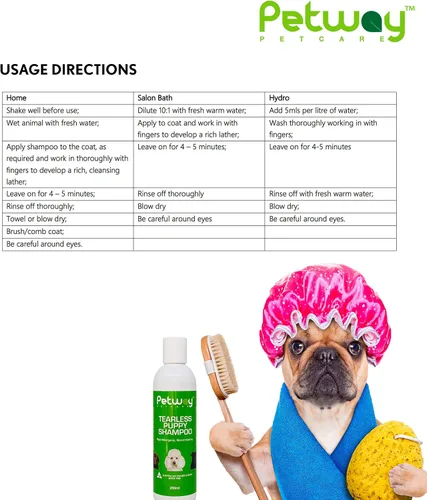 Vista 5 de Petway Petcare - Champú para cachorros y gatitos con piel sensible, hipoalergénico, ilumina y resalta los colores naturales del pelaje, libre