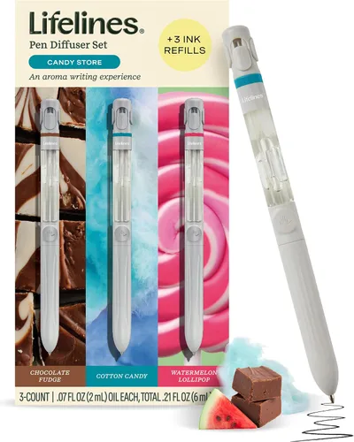 Vista 14 de Set de Difusor de Bolígrafo Lifelines, Escape Natural 3-Pack – Bolígrafos Esféricos Negros de 1mm con Mezclas de Aceites Esenciales Aromatizados