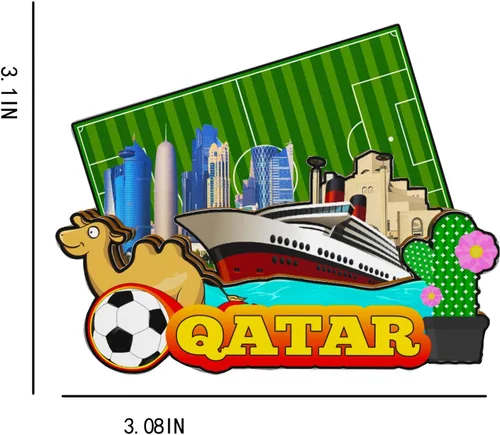 Vista 3 de Imán de Qatar Imán de nevera Monumentos de madera 3D Viajes Coleccionables Recuerdos Decoración Hecho a Mano-1158