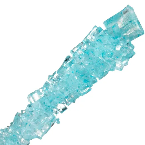 Vista 5 de Palitos de azúcar de caramelo de roca azul claro y rosa claro, 12 golosinas envueltas individualmente, sabor a algodón de azúcar y cereza