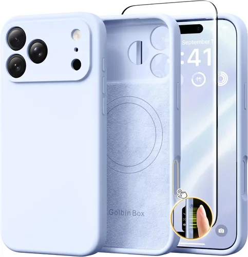 Vista 114 de GolbinBox Funda magnética para iPhone 17, compatible con MagSafe, cubierta de silicona integrada para control de cámara, funda de silicona líquida a