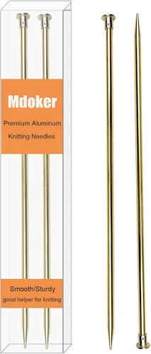 Vista 16 de Mdoker Agujas de tejer de aluminio de 13.8 pulgadas, aguja de tejer para suéter de metal recto de un solo punto de color para proyectos de tejer