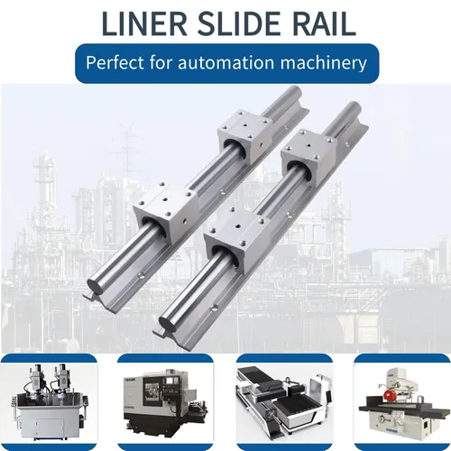 Vista 2 de Rieles lineales 2 unidades SBR12-11.811 in y 4 unidades SBR12UU Bloques de rodamientos lineales y rieles para enrutadores CNC de bricolaje Máquina