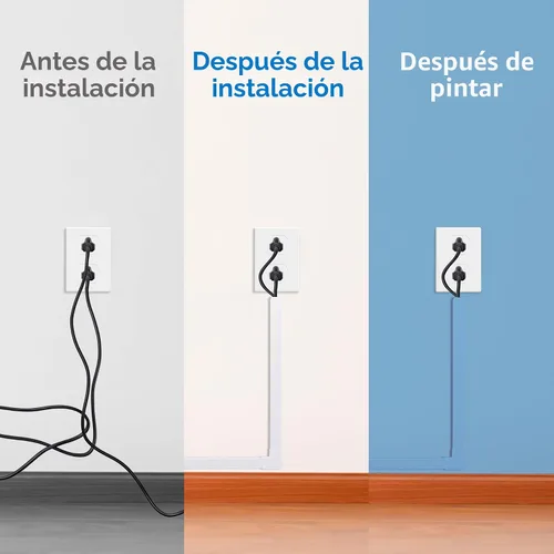 Vista 6 de Ocultador de Cables, Ocultador de Cables de 58 pulgadas, Cubiertas de Cables para Cables en la Pared, Canaleta Cubierta de Cable Pintable