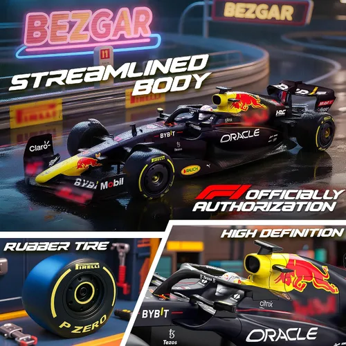 Vista 2 de BEZGAR F1 RedBull Auto a control remoto - Auto de juguete Rb18 con licencia oficial 1:12, 2.4GHz Race F1 Collection RC para niños, niñas y adultos