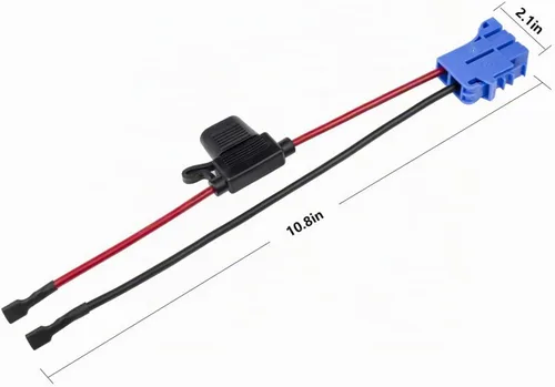 Vista 2 de SEFEPODER Conector de arnés de cableado de repuesto compatible con coche de paseo para niños Peg Perego, cable de 12AWG con fusible