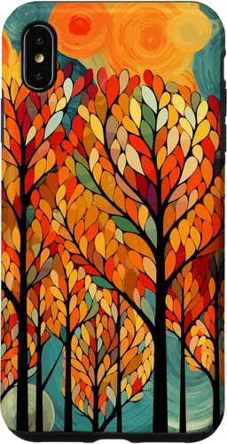 Vista 11 de iPhone 16 Otoño y coloridas hojas y árboles de otoño, funda temática de color de otoño