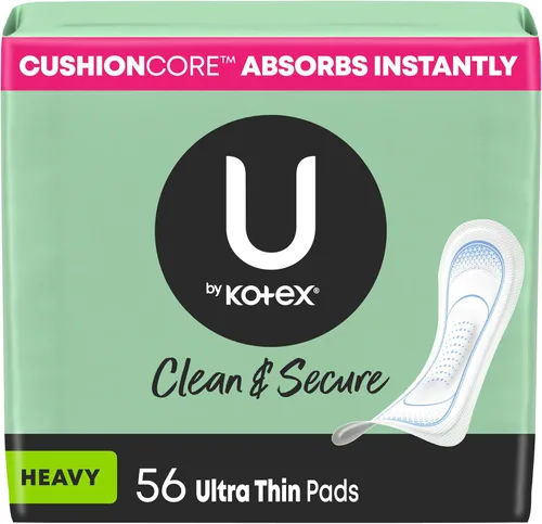 Vista 13 de U by Kotex Toallas con Alas, Clean & Secure, Ultra Delgadas, Absorción Intensa, 44 Unidades (El Empaque Puede Variar)