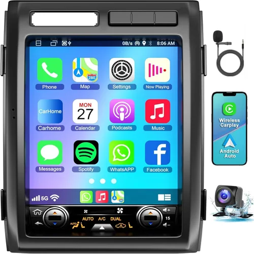 Vista 10 de para Ford Explorer 2011-2019 Radio de Coche Android 15 2+64 8 núcleos, Radio de Coche con Pantalla Táctil IPS de 12.1" Integrado GPS Inalámbrico