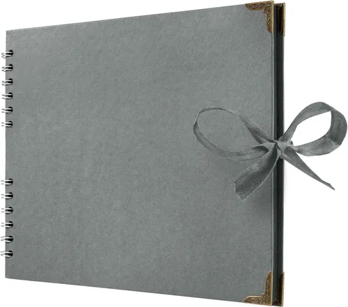 Vista 37 de Bstorify - Álbumes de fotos cuadrados de 36 páginas de 18 x 18 cm, papel kraft negro grueso, 250 g/m², libro de recuerdos, cierre de cinta, ideal