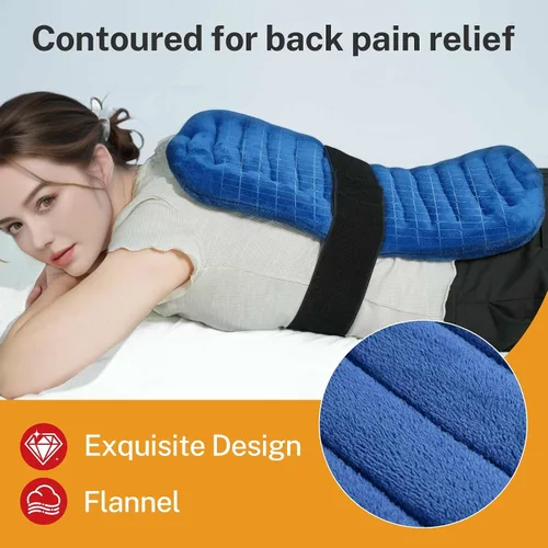 Vista 2 de Almohadilla térmica extra grande apta para microondas para espalda con calor húmedo, almohadillas térmicas de semillas de lino para espalda