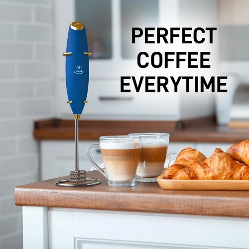 Vista 198 de Zulay Milk Boss Espumador de leche potente manual, hace espuma para latte, batidor para mezclar bebidas, café, miniespumador para capuchino, frappé