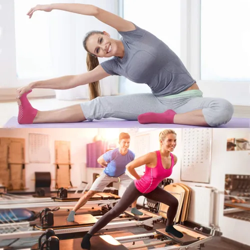 Vista 2 de Calcetines antideslizantes para pilates, ballet, yoga, para mujer