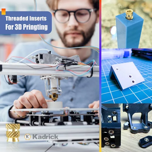 Vista 7 de 300 piezas de inserciones roscadas M2 M2.5 para plástico con puntas de ajuste térmico, kit de inserciones de ajuste térmico M2 y M2.5, inserciones