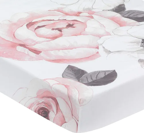 Vista 12 de Lambs & Ivy Baby Blooms Acuarela Floral/Mariposa Sábana Bajera de Algodón Ajustable para Cuna