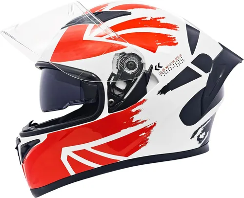 Vista 8 de Casco de motocicleta de cara completa para adultos, casco de motocicleta de doble visión, scooter para hombres y mujeres, aprobado por DOT