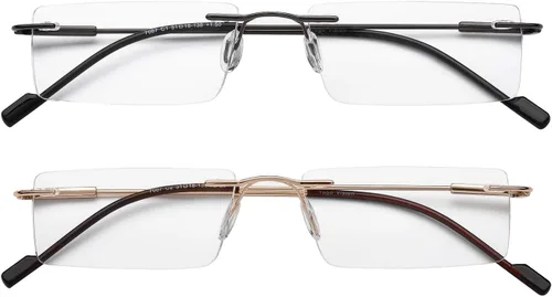 Vista 2 de Success Eyewear Reading Glasses 2 Pair Rimless Ultra Lightweight Readers for Men and Women