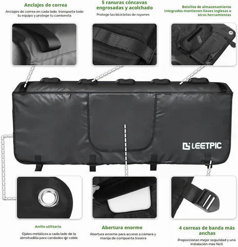 Vista 3 de Almohadilla Resistente para Compuerta de Bicicleta para Camionetas - Antideslizante, Impermeable y Protección Acolchada que se Adapta a la Mayoría