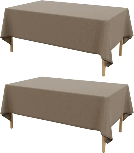 Vista 23 de AUSSPVOCT 2 manteles de lino texturizado para mesa rectangular, 52 x 70 pulgadas, mantel rectangular impermeable, lavable, tela para mesa