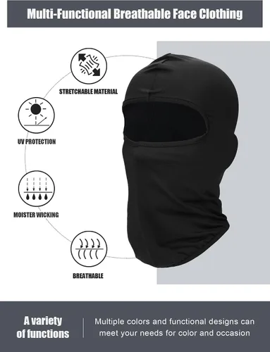 Vista 2 de Loopeer 18 pasamontañas de esquí para hombres, máscara de cara completa Shiesty máscara de verano con protección UV para motocicleta, deportes al