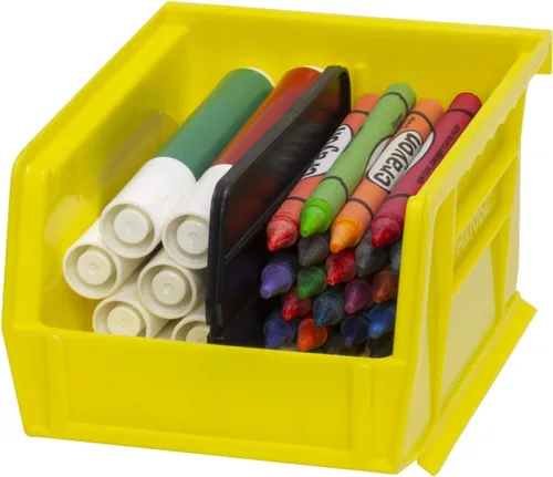 Vista 7 de Akro-Mils 30210 AkroBins - Cubo organizador apilable de plástico para colgar, 5 x 4 x 3 pulgadas, negro, paquete de 24 y divisor de plástico 40210