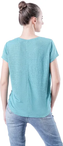 Vista 5 de Camiseta de cáñamo para mujer, camiseta de cuello redondo, camiseta de manga corta, 55% cáñamo, 35% poliéster reciclado, 10% Tencel, Latigo Bay