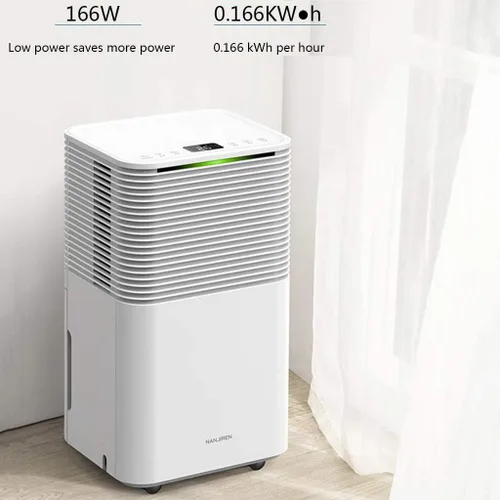 Vista 7 de Dehumidifiers Household and Basement 2L Water Tank Capacity Continuous dehumidification Safe Child Lock 120 Square Meters Whole House