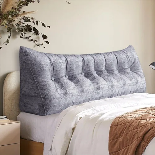 Vista 9 de Almohada de cuña doble gruesa de 8 libras para cabecero de dormitorio universitario, almohada de cuña de terciopelo con respaldo triangular