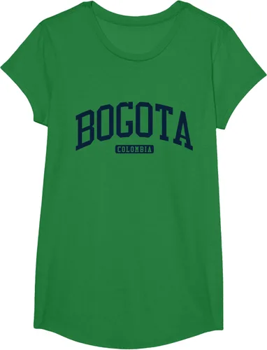 Vista 44 de Bogotá Colombia College University Style Camiseta azul marino, Blanco