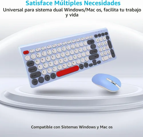 Vista 4 de LeadsaiL Combo de teclado y mouse inalámbricos, mouse USB inalámbrico y teclado de computadora, compacto y silencioso para computadora portátil