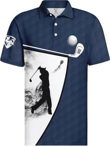 Vista 3 de HIVICHI Divertidas camisas de golf para hombre, diseño de estampado loco, colorido, salvaje, novedoso, que absorbe la humedad, polo para hombre