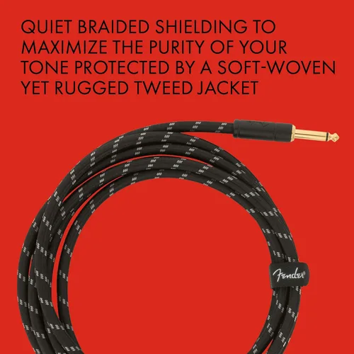 Vista 11 de Fender Cable de instrumentos de la serie Deluxe, recto/recto, Tweed, 18.6 pies