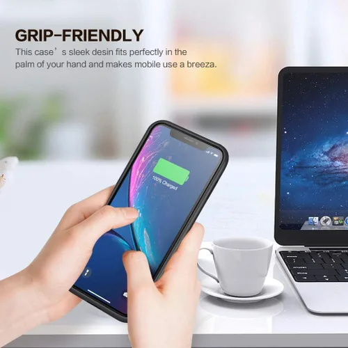 Vista 4 de Funda de batería para iPhone XR, funda de carga portátil de 6800 mAh para iPhone XR, batería externa recargable, batería externa, funda protectora