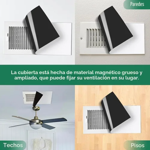 Vista 2 de BEST CHOICE MAGNETS Paquete de 4 cubiertas magnéticas de ventilación fuertes de 5.5 x 12 pulgadas High Strength Magnetic Vent Cover for Floor Wall