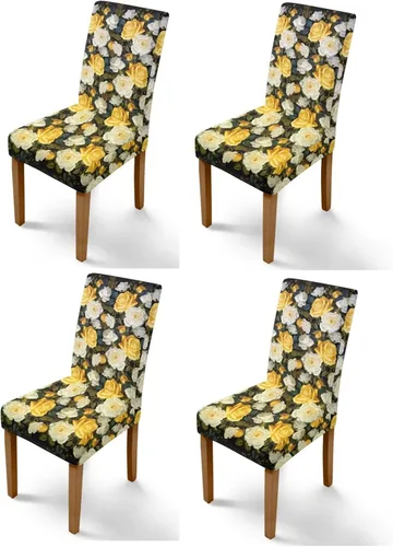 Vista 45 de HUGS IDEA Butterfly Dining Room Chair Covers Set of 2 Blue Marble Stretch Parsons Chair Slipcovers Washable Kitchen Chairs Protector Covers for