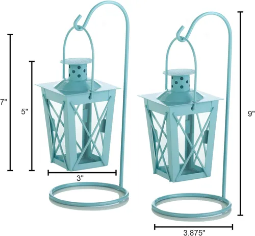 Vista 10 de Zings & Thingz 57072501 - Farol de vela azul cielo, sin