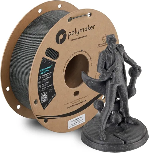 Vista 24 de Polymaker Filamento ABS Pro para impresora 3D de 0.069 pulgadas, color negro, ABS de grado de ingeniería de 2.2 lbs con alta resistencia al calor